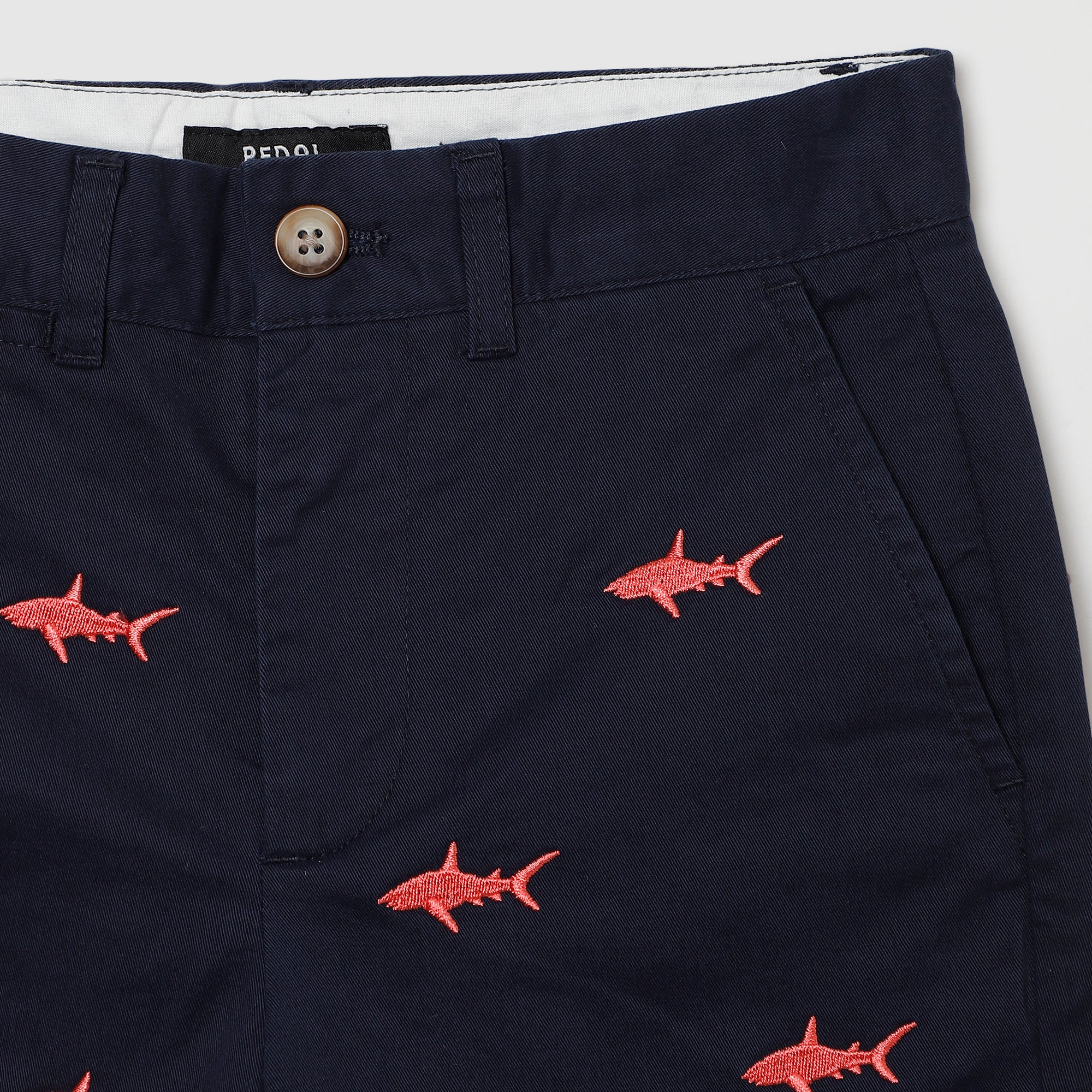 Coopers Embroidered Shark Chino Shorts