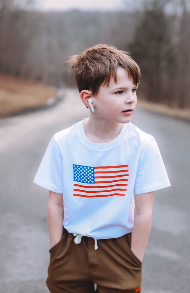 Monterey Organic Flag Tee For Boys & Toddlers