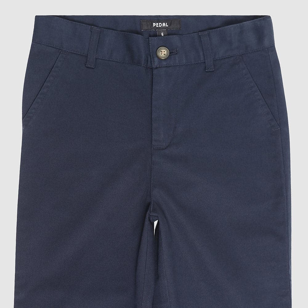 Boys & Toddler Berkshire Chino Pants Navy Front Detail– Comfortable, Stylish, Adjustable Fit for School, Events & Play