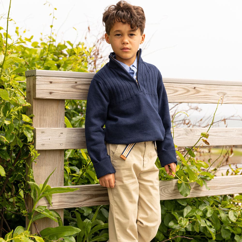 Boys wearing Berkshire Chino Pants in Khaki – Comfortable, Stylish, Adjustable Fit for School, Events & Play for Boys & Toddlers