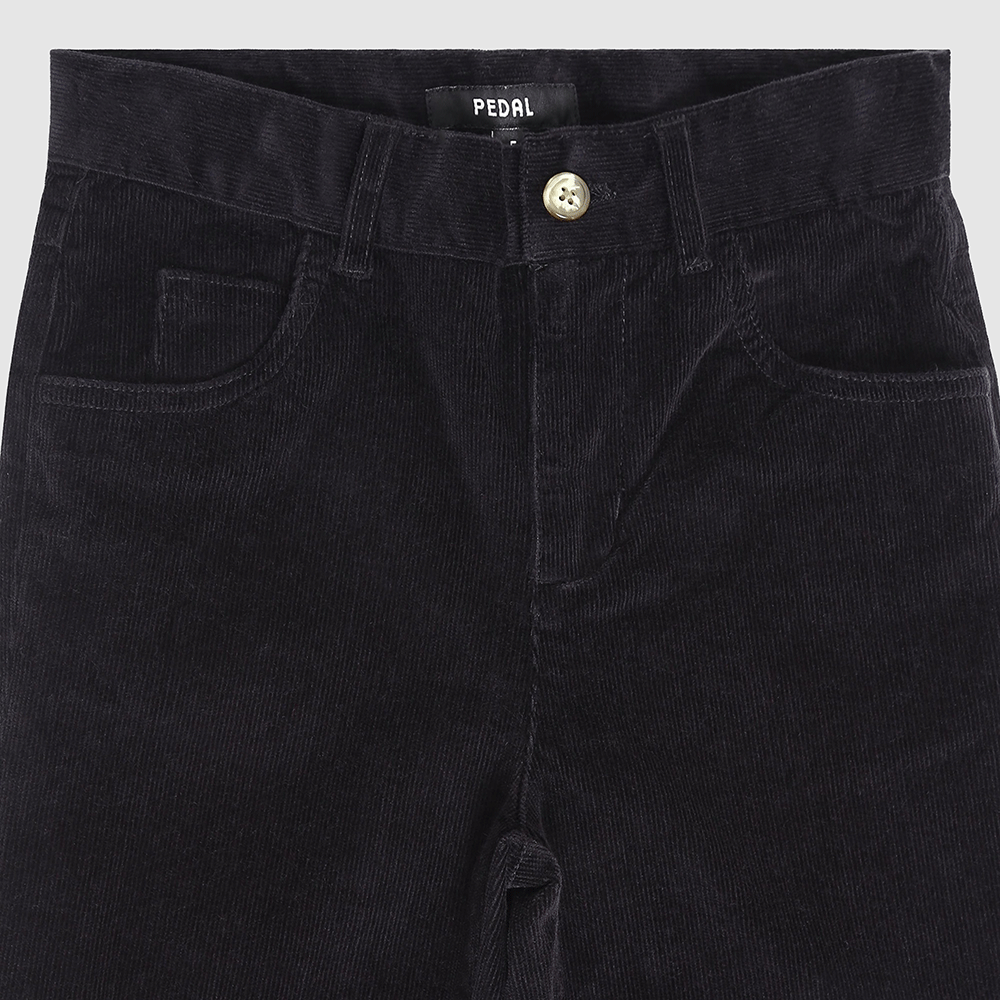 Boys & Toddler Cape Cod Corduroy Pants Black Close up– Tailored Fit, Adjustable Waist, Soft Stretch Cotton for School & Play