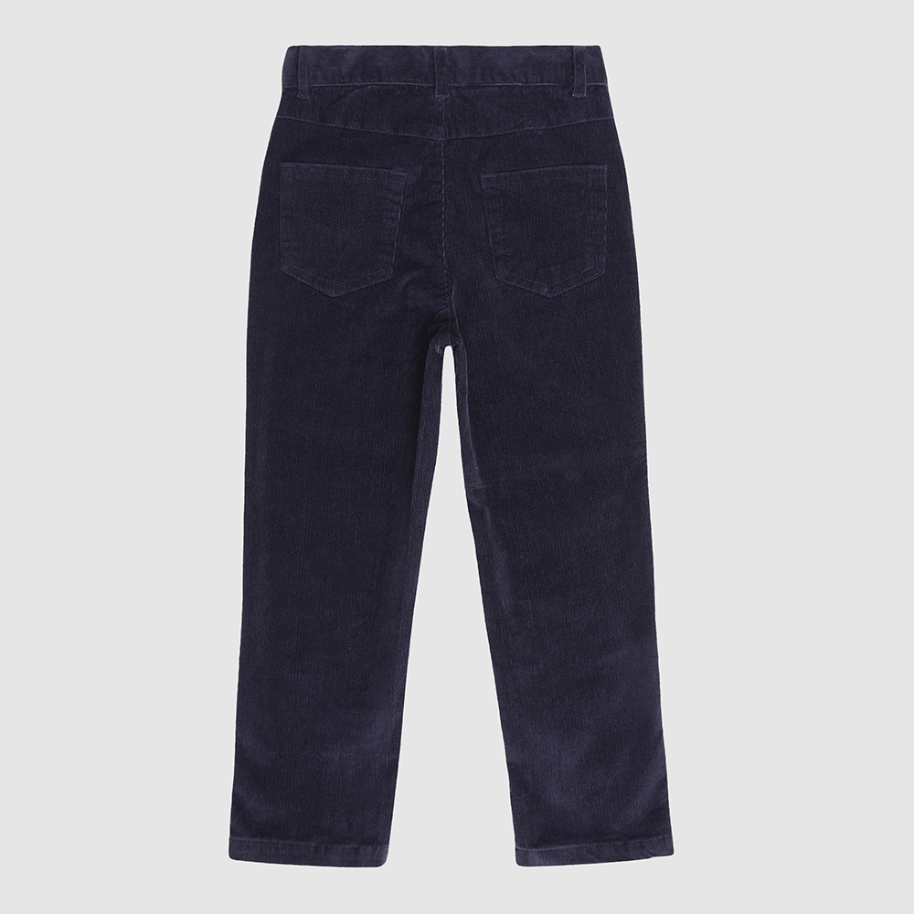 Boys & Toddler Cape Cod Corduroy Pants Navy Back– Tailored Fit, Adjustable Waist, Soft Stretch Cotton for School & Play