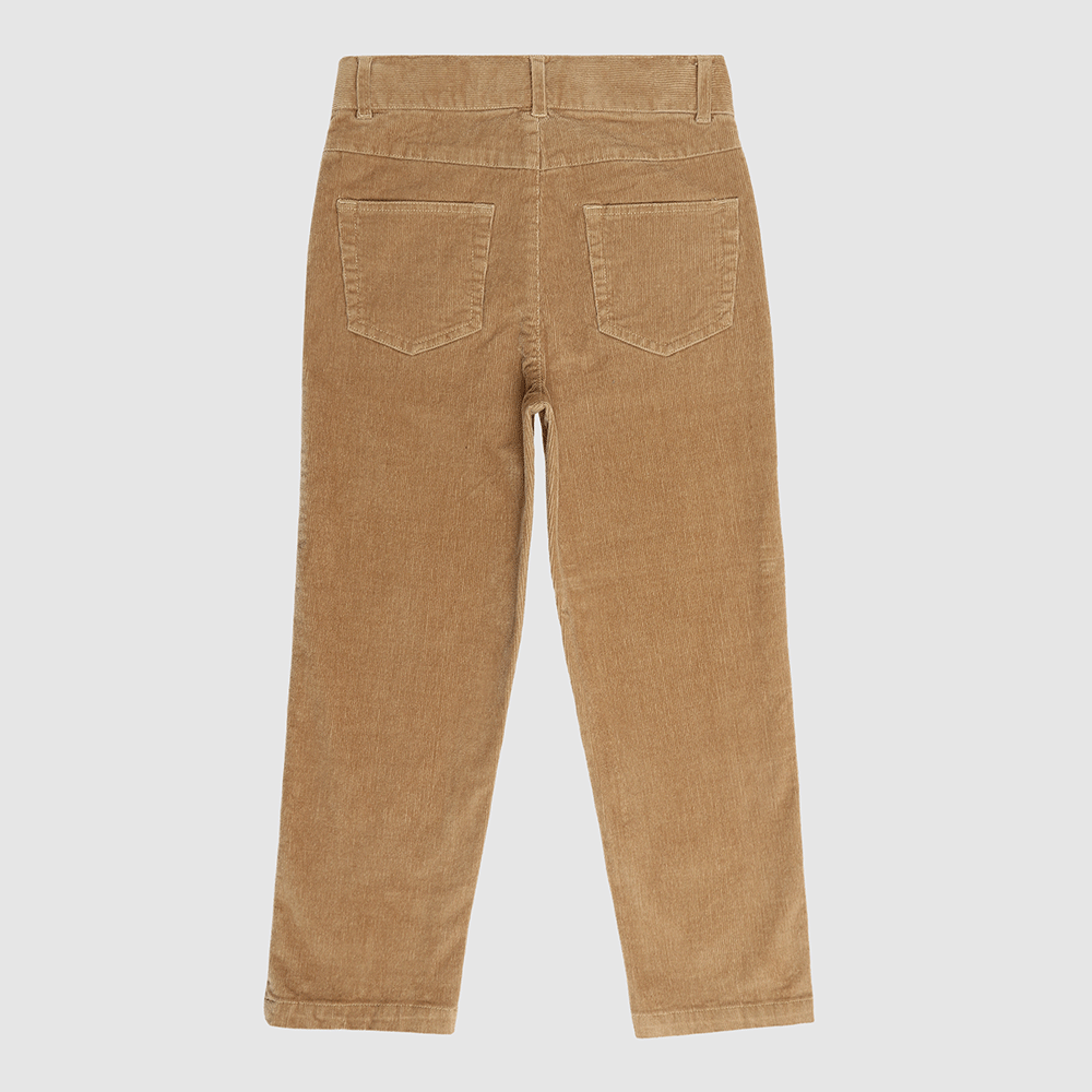 Boys & Toddler Cape Cod Corduroy Pants Tan Back– Tailored Fit, Adjustable Waist, Soft Stretch Cotton for School & Play