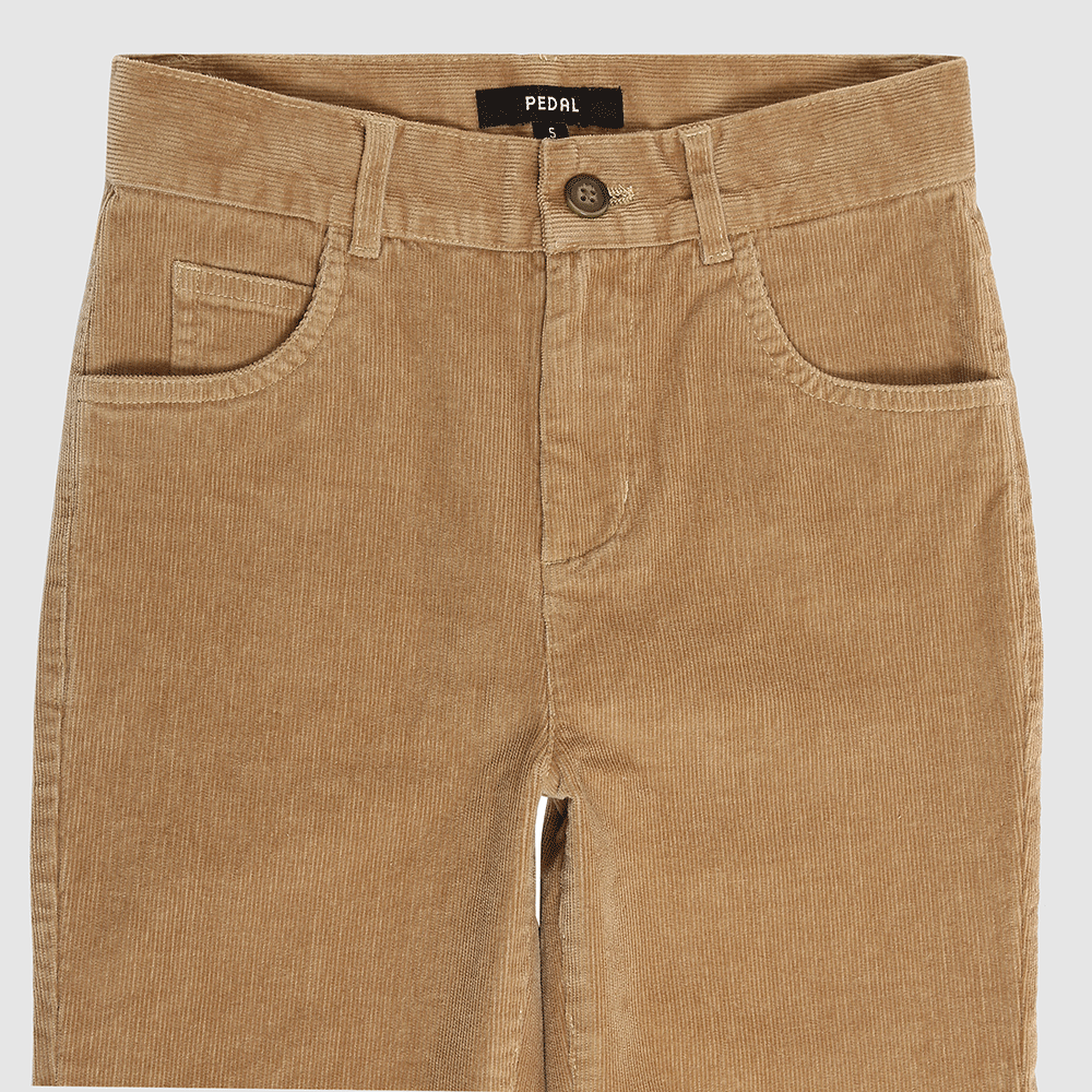 Boys & Toddler Cape Cod Corduroy Pants Tan Close Up– Tailored Fit, Adjustable Waist, Soft Stretch Cotton for School & Play