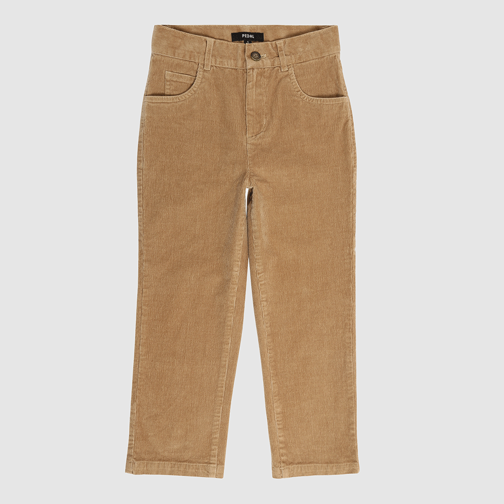 Boys & Toddler Cape Cod Corduroy Pants Tan Front– Tailored Fit, Adjustable Waist, Soft Stretch Cotton for School & Play