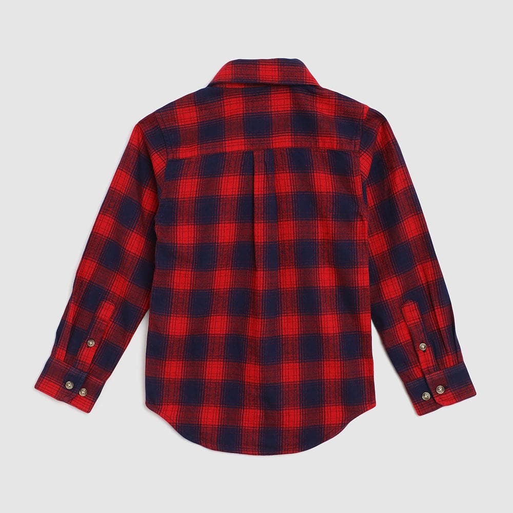 Kensington Brushed Red/Navy Button Down Shirt