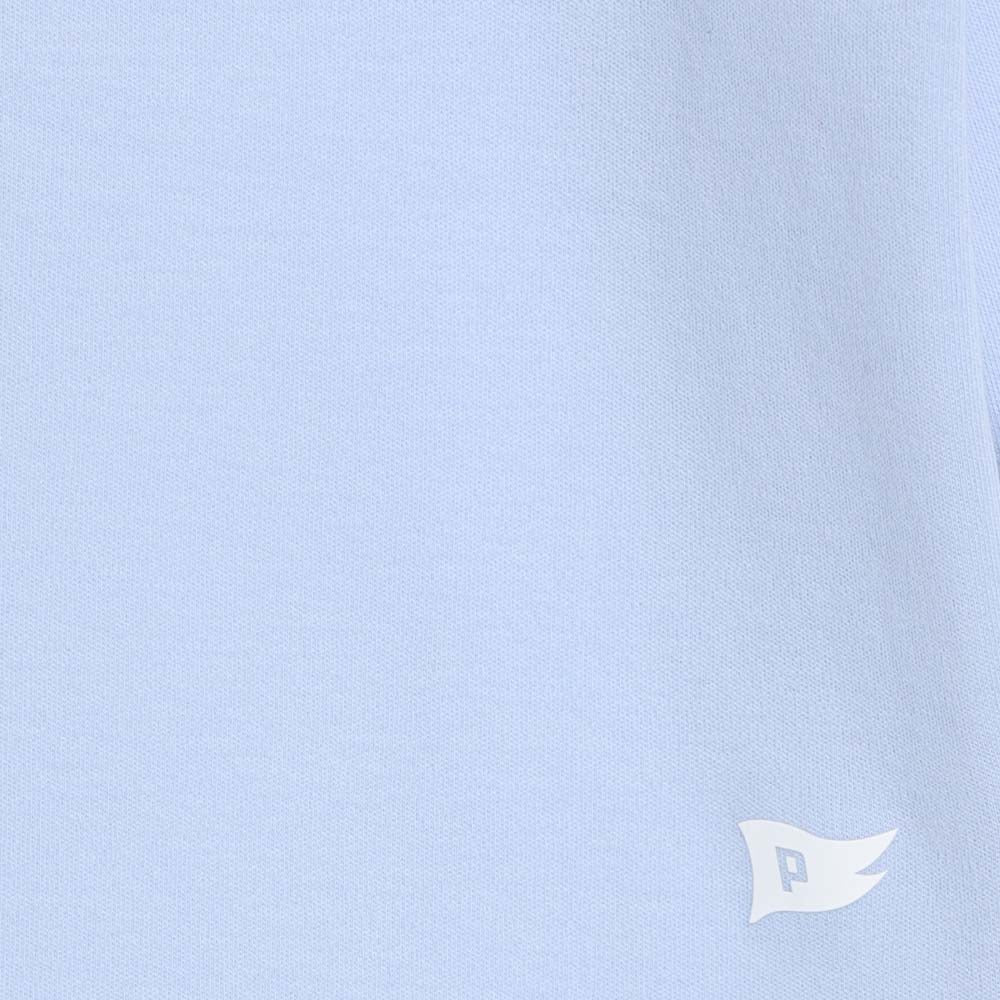 Boys' and toddler Astor 1/4 zip pullover in light blue with flag logo, perfect for layering and cooler weather