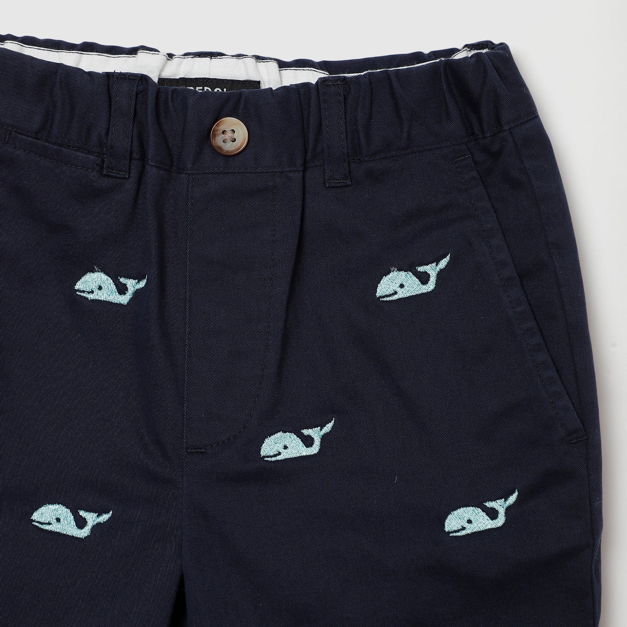 Coopers Embroidered Whale Chino Toddler Shorts