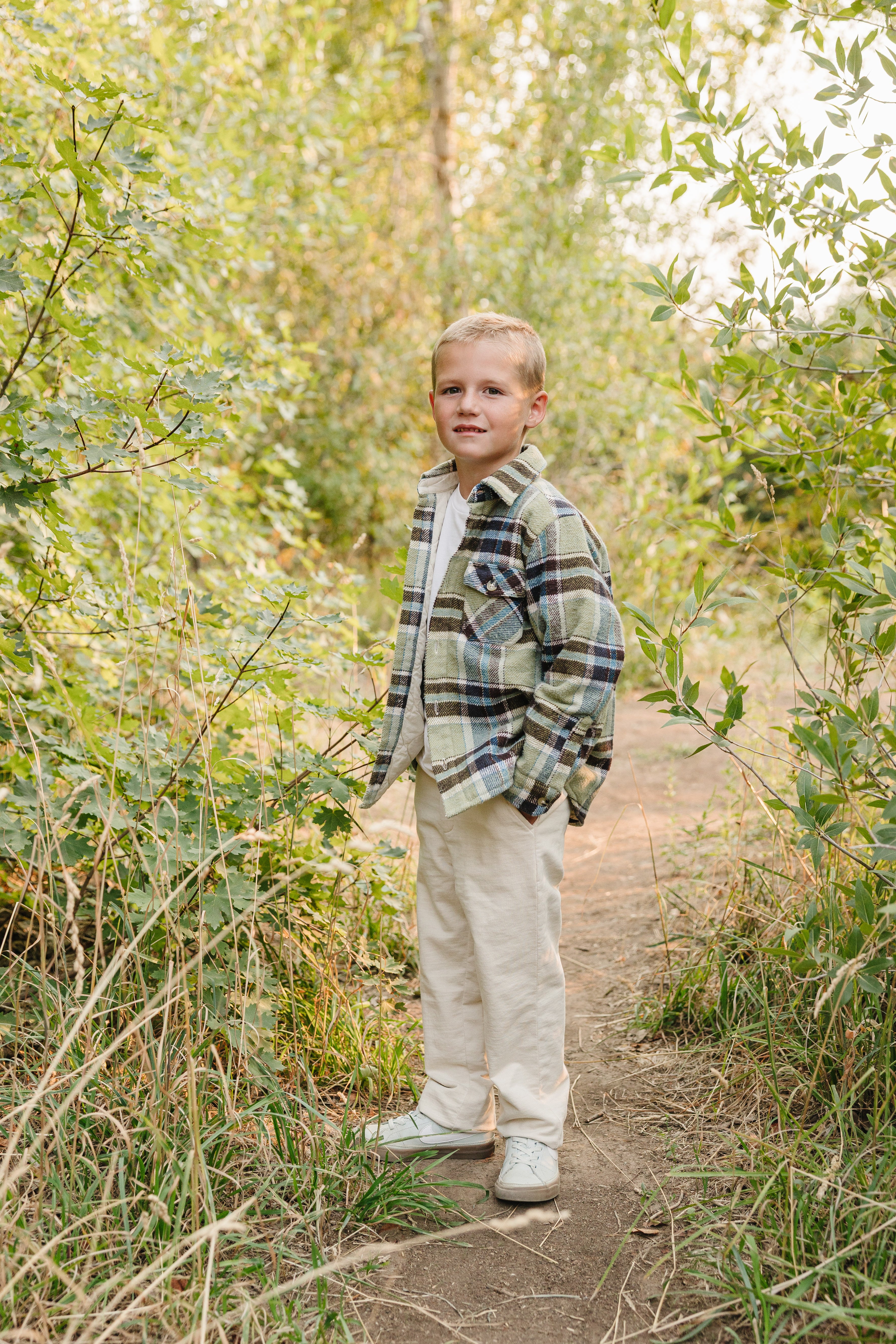 Boy wearing Chino-Flex comfortable dress pants