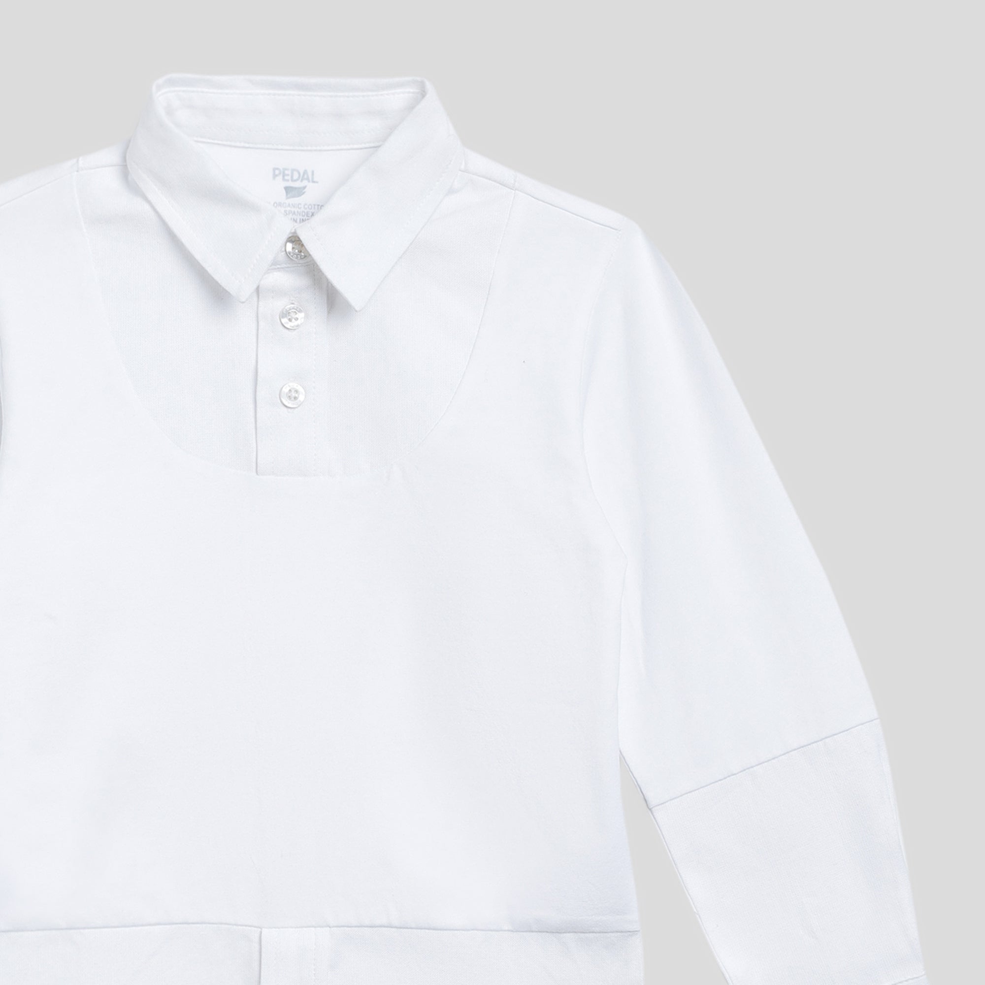 Meridian Hybrid dress shirt collar with three-button placket
