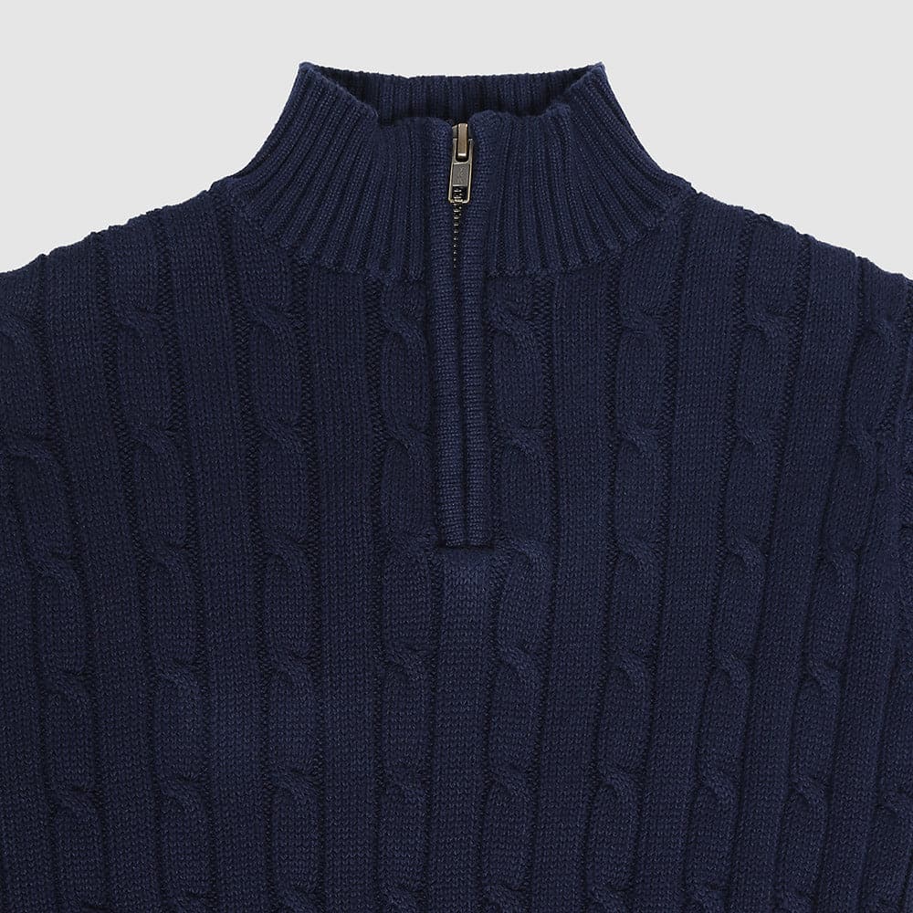 Truckee 1/4 Zip Cable Sweater