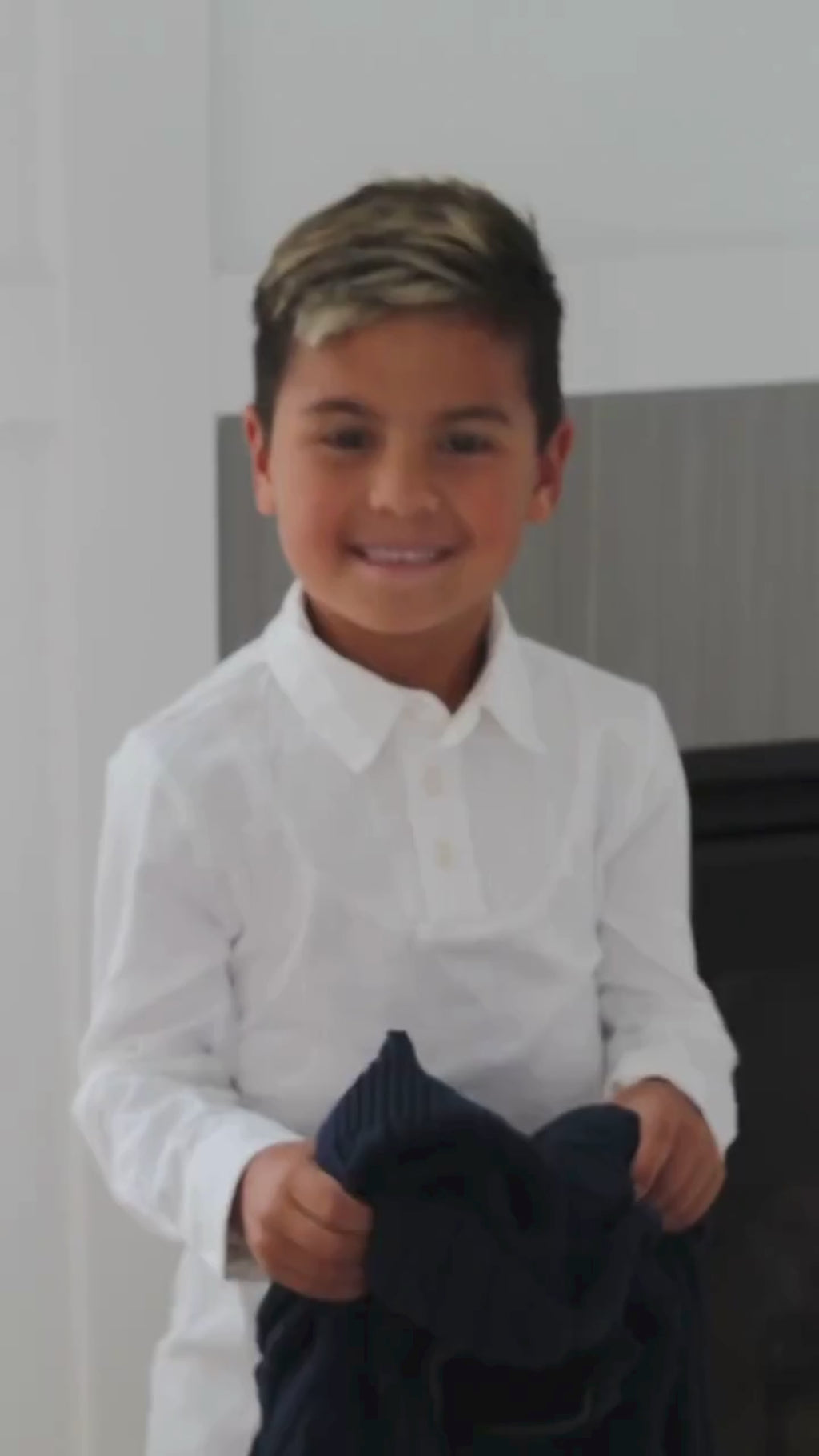 Boy wearing Horizon Hybrid shirt for everyday school wear